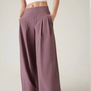 NWT Athleta Brooklyn Heights High Rise Wide Leg Pant Pink - Size 16